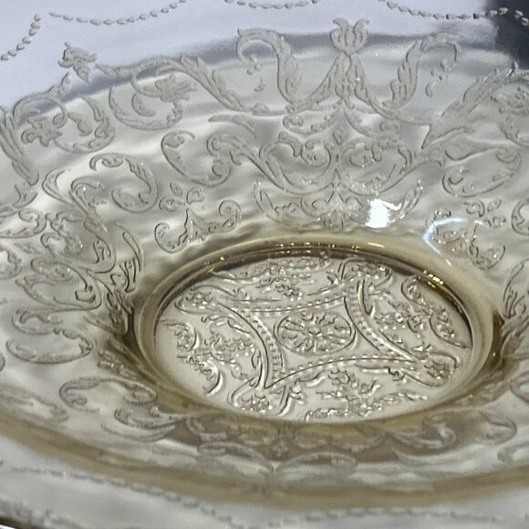 30052 Federal Glass Company Amber Round Glass Cake Plate and Serving Bowl - Picture 6 of 10